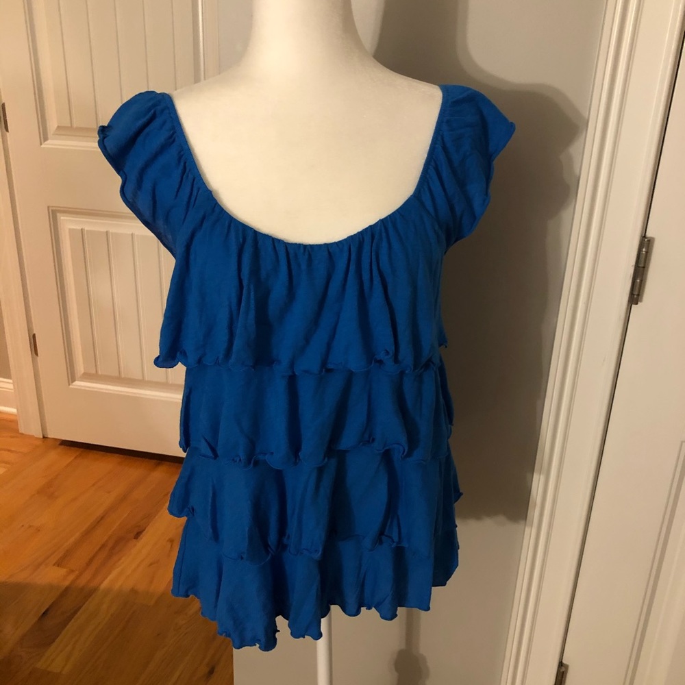 EXPRESS Ruffle Top. Royal Blue  Size M